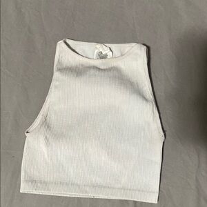 Cotton On Ribbed White Crop Top